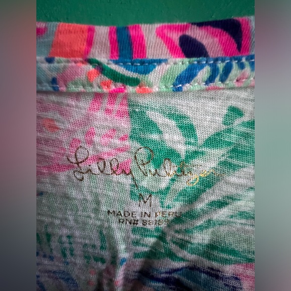 EUC Lilly Pulitzer Etta Top - Multi Patchwork - Medium - Picture 2 of 3